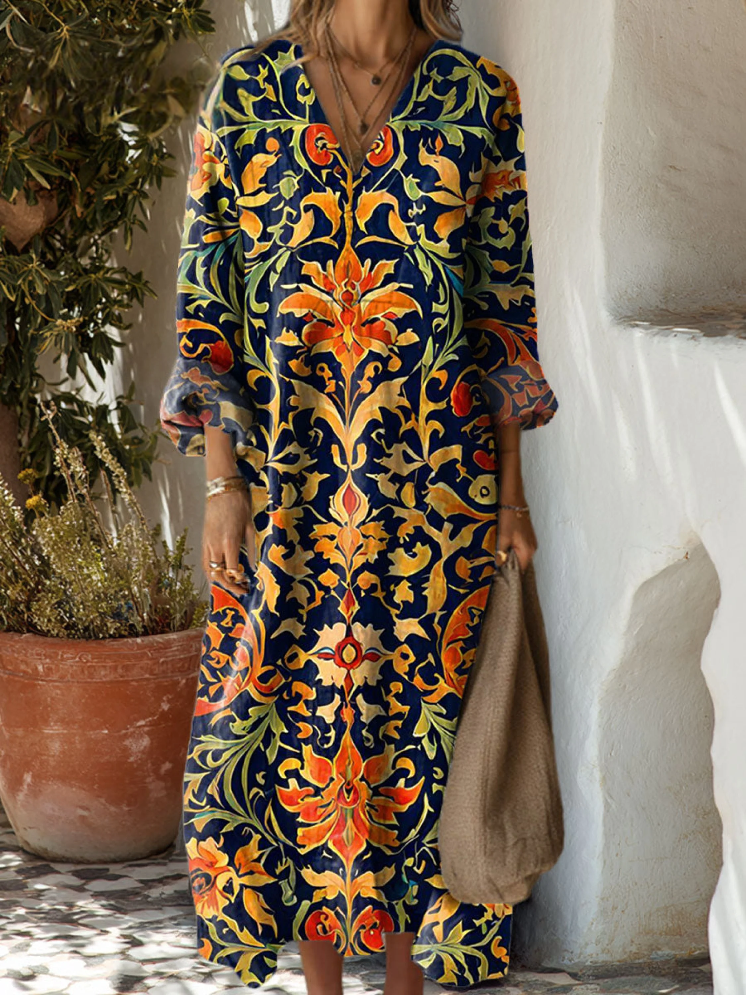 Sukienka w Kwiatowy Wzór w Stylu Vintage