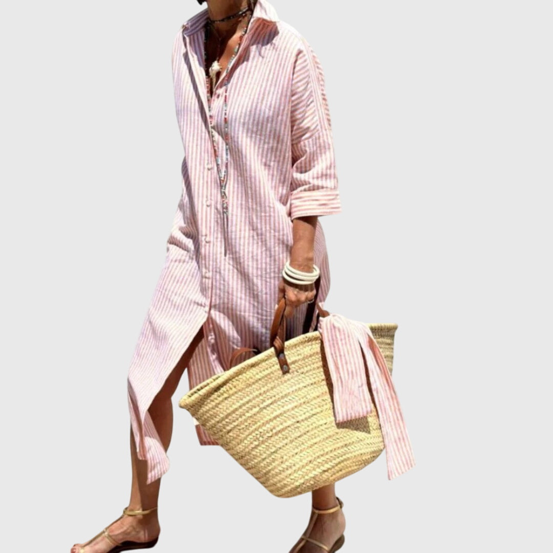 Ellen™ | Klasyczna Sukienka w Paski